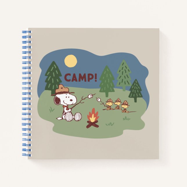 Erdnüsse | Snoopy & Woodstock am Campfire Notizbuch (Vorderseite)