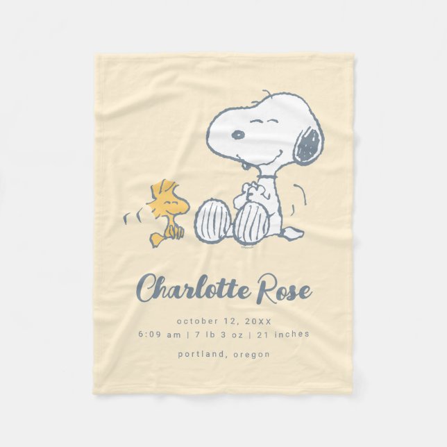 Erdnüsse | Snoopy & Woodstock Baby Fleecedecke (Vorderseite)