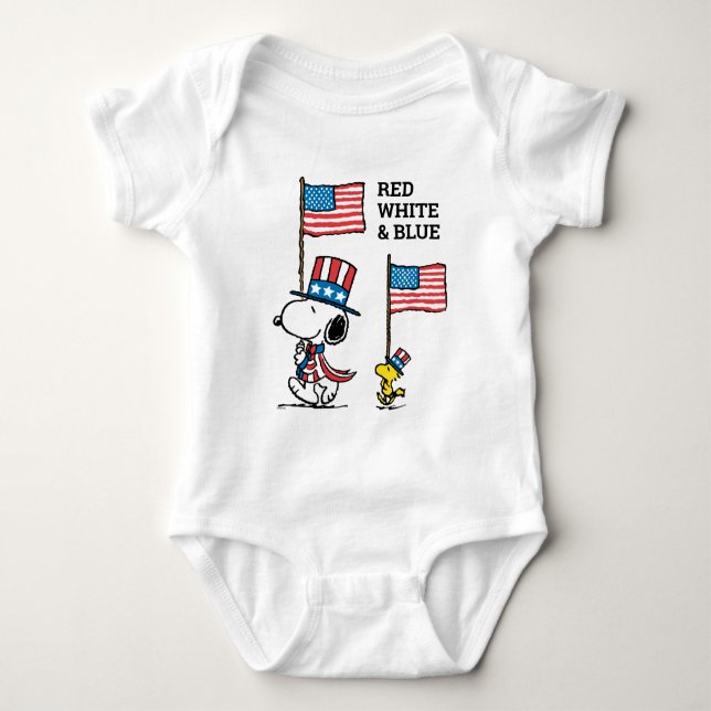 Erdnüsse | Snoopy & Woodstock Baby Strampler (Vorderseite)