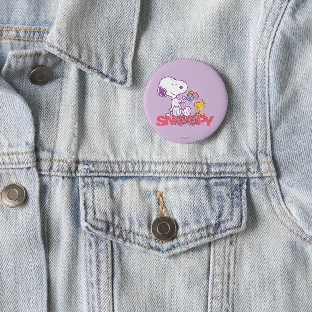 Erdnüsse | Snoopy & Woodstock-Blume Button (Beispiel)