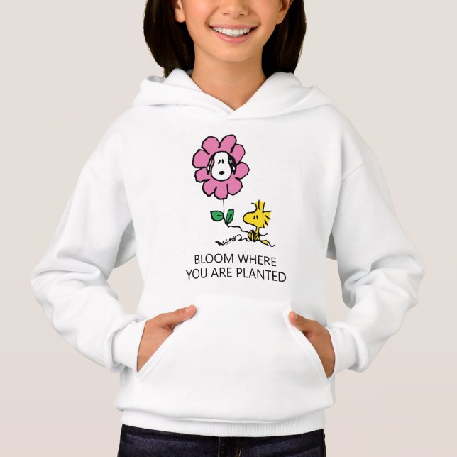 Erdnüsse | Snoopy & Woodstock-Blume Hoodie (Vorderseite)