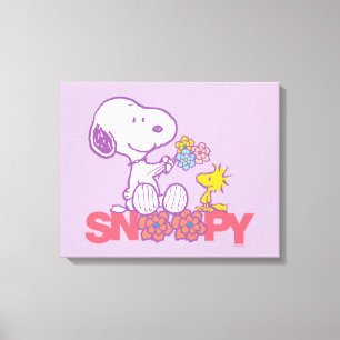 Erdnüsse   Snoopy & Woodstock-Blume Leinwanddruck