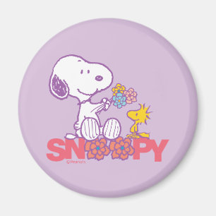 Erdnüsse   Snoopy & Woodstock-Blume Magnet
