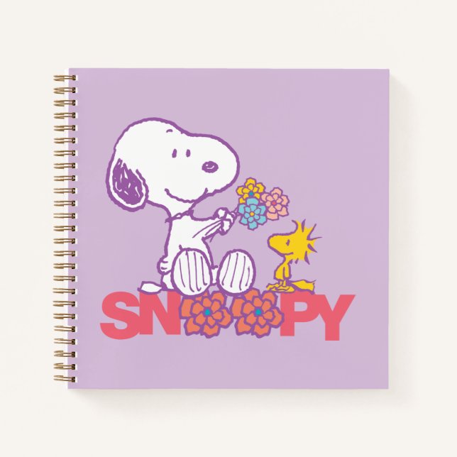 Erdnüsse | Snoopy & Woodstock-Blume Notizbuch (Vorderseite)