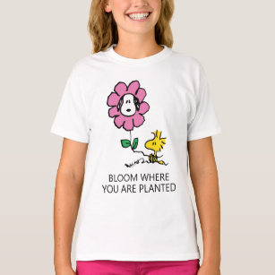 Erdnüsse   Snoopy & Woodstock-Blume T-Shirt