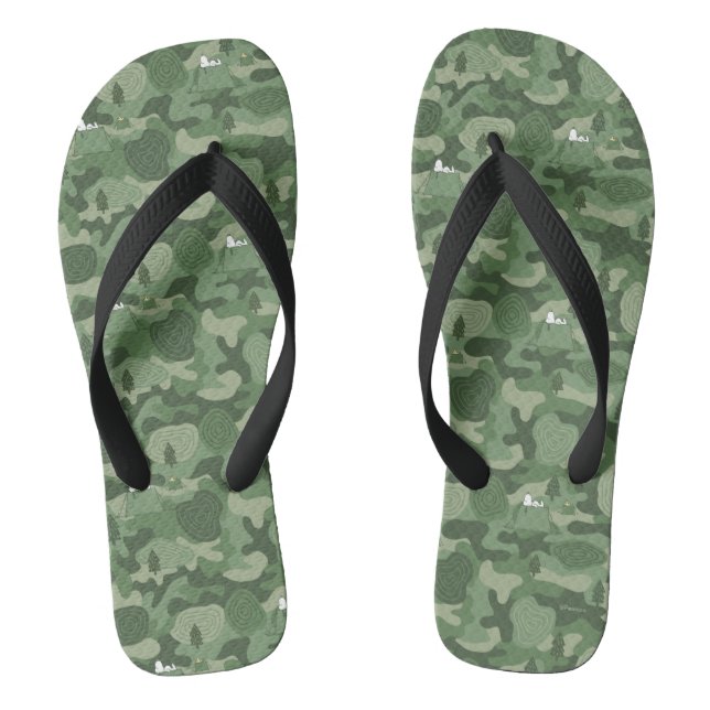 Erdnüsse | Snoopy & Woodstock Camouflage Camp Flip Flops (Fußbett)
