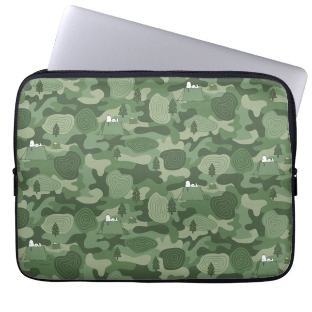 Erdnüsse | Snoopy & Woodstock Camouflage Camp Laptopschutzhülle (Vorderseite)