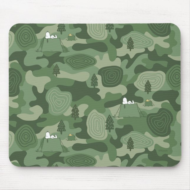 Erdnüsse | Snoopy & Woodstock Camouflage Camp Mousepad (Vorne)