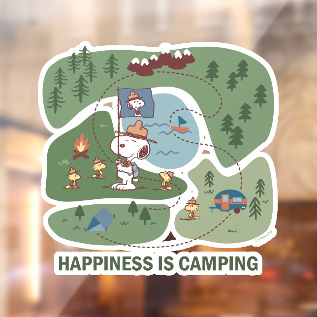 Erdnüsse | Snoopy & Woodstock Camp Karte Fensteraufkleber (Blatt 2)