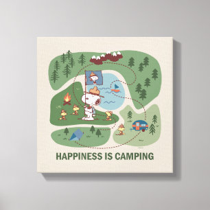 Erdnüsse   Snoopy & Woodstock Camp Karte Leinwanddruck