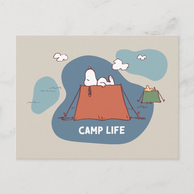 Erdnüsse | Snoopy & Woodstock Camp Life Postkarte (Vorderseite)