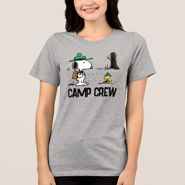 Erdnüsse | Snoopy & Woodstock Camping Tri-Blend Shirt (Vorderseite)