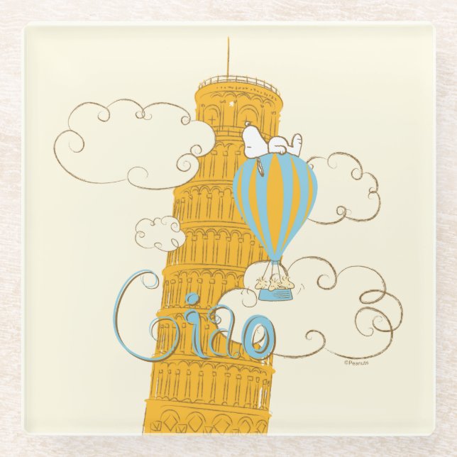 Erdnüsse | Snoopy & Woodstock Ciao Glasuntersetzer (Vorderseite)