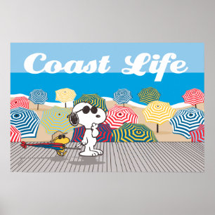 Erdnüsse   Snoopy & Woodstock Coast Life Poster