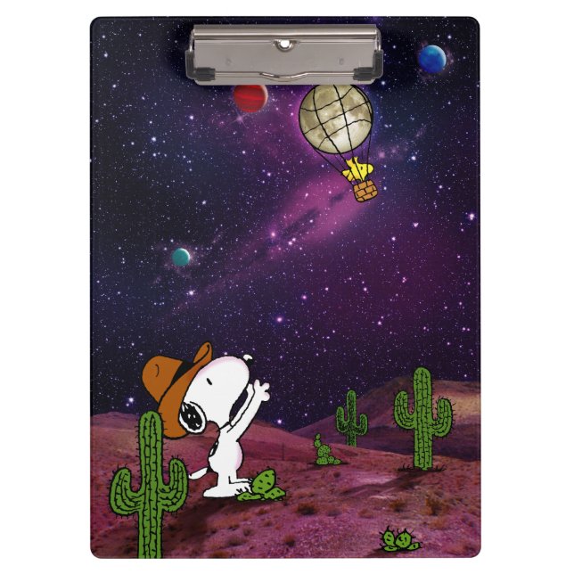 Erdnüsse | Snoopy & Woodstock Cowboy Klemmbrett (Vorderseite)