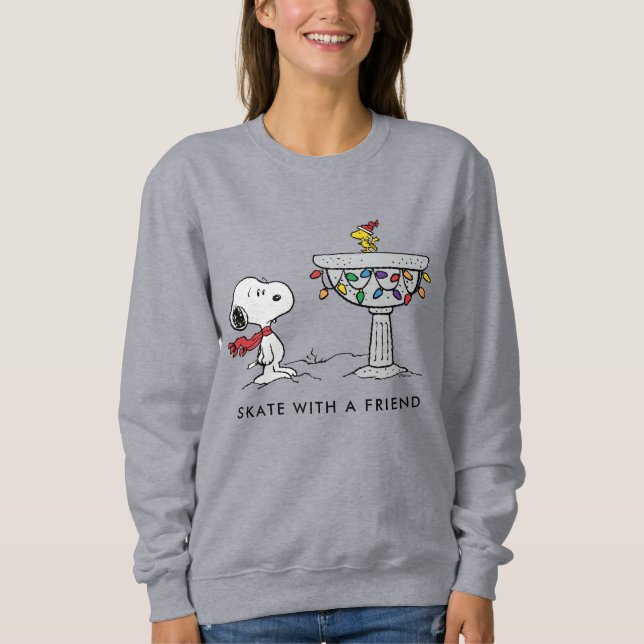 Erdnüsse | Snoopy & Woodstock dekorierte Vogelbade Sweatshirt