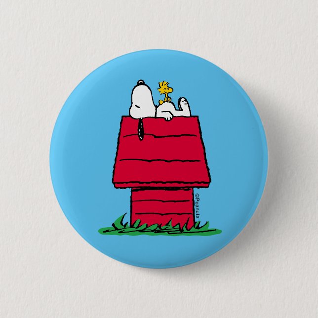 Erdnüsse | Snoopy & Woodstock Doghouse Button (Vorderseite)