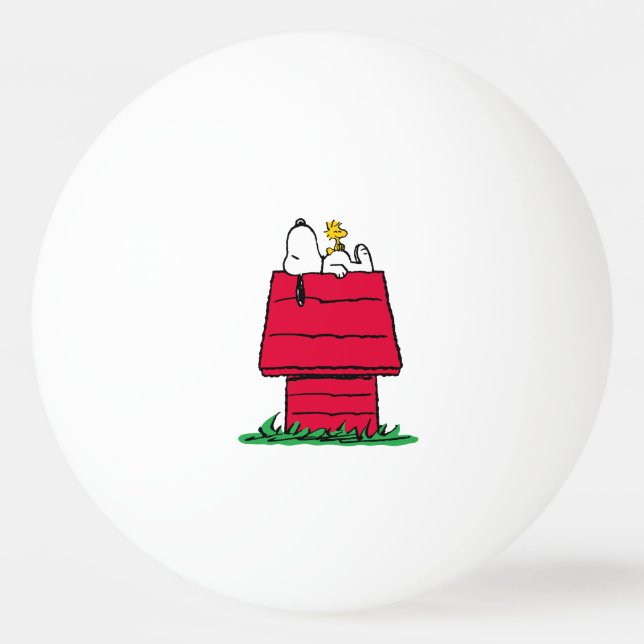 Erdnüsse | Snoopy & Woodstock Doghouse Tischtennisball (Vorderseite)