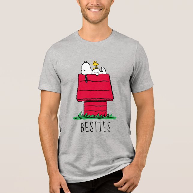 Erdnüsse | Snoopy & Woodstock Doghouse Tri-Blend Shirt (Vorderseite)