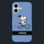 Erdnüsse | Snoopy & Woodstock Fahrrad iPhone 16 Hülle<br><div class="desc">Karo in diesem phantastischen Erdnussdesign mit Snoopy und Woodstock.</div>