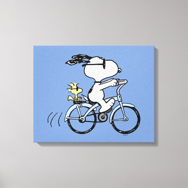 Erdnüsse | Snoopy & Woodstock Fahrrad Leinwanddruck (Vorderseite)