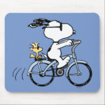 Erdnüsse | Snoopy & Woodstock Fahrrad Mousepad<br><div class="desc">Karo in diesem phantastischen Erdnussdesign mit Snoopy und Woodstock.</div>