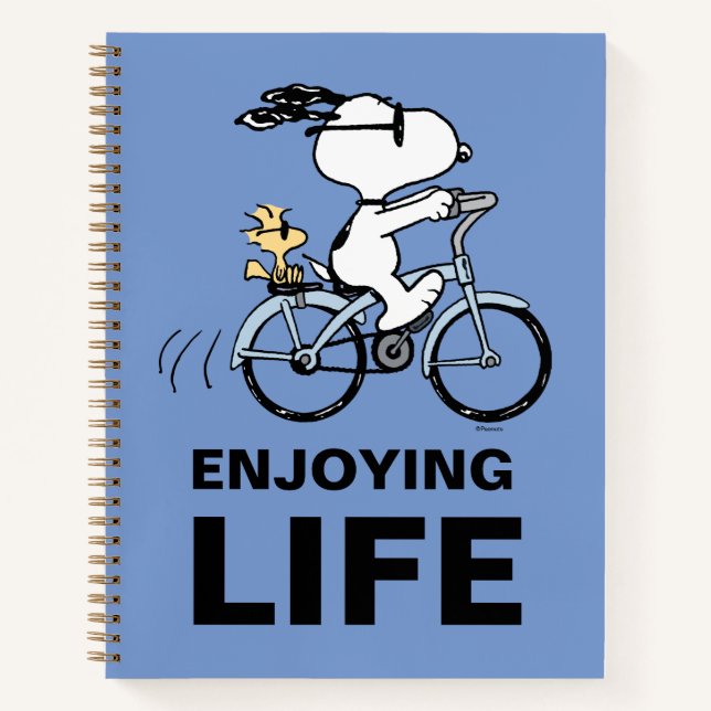 Erdnüsse | Snoopy & Woodstock Fahrrad Notizbuch (Vorderseite)