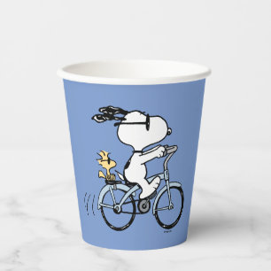 Erdnüsse Snoopy & Woodstock Fahrrad Pappbecher