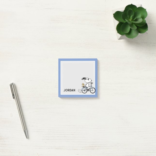 Erdnüsse | Snoopy & Woodstock Fahrrad Post-it Klebezettel (Büro)