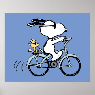 Erdnüsse   Snoopy & Woodstock Fahrrad Poster
