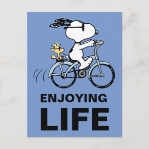 Erdnüsse   Snoopy & Woodstock Fahrrad Postkarte