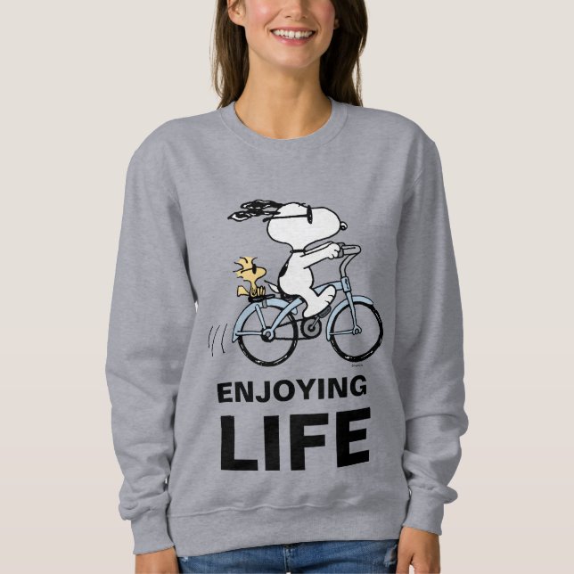 Erdnüsse | Snoopy & Woodstock Fahrrad Sweatshirt (Vorderseite)