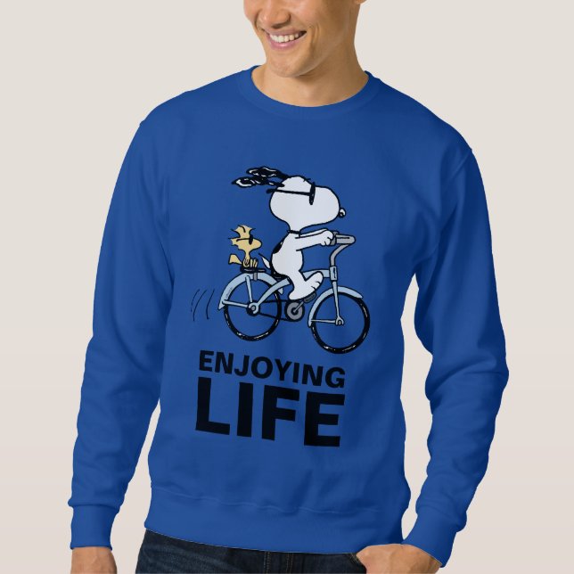 Erdnüsse | Snoopy & Woodstock Fahrrad Sweatshirt (Vorderseite)