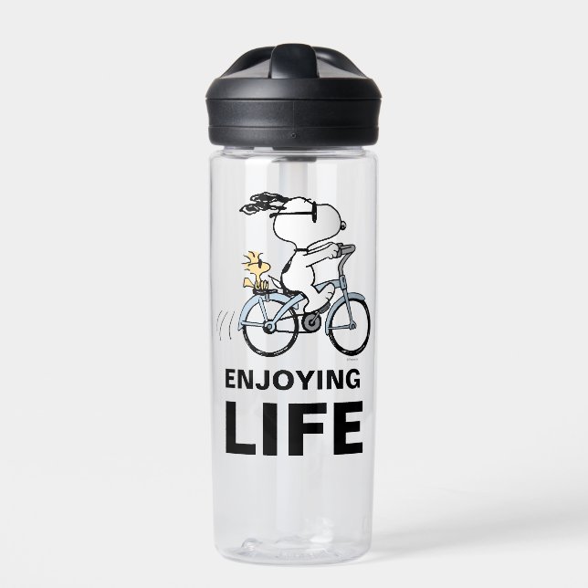 Erdnüsse | Snoopy & Woodstock Fahrrad Trinkflasche (Vorderseite)