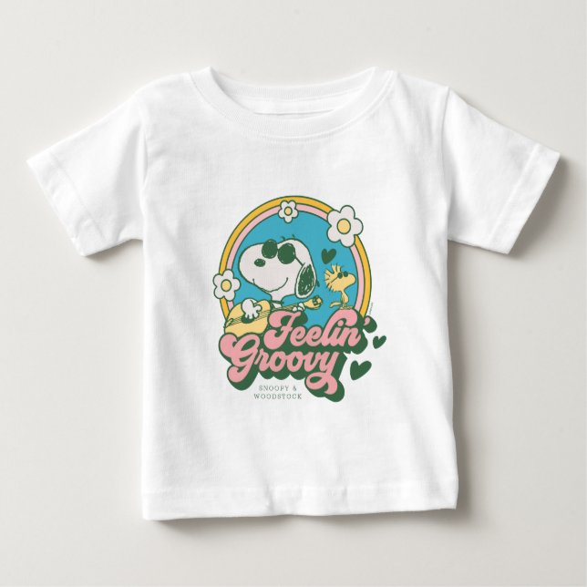 Erdnüsse | Snoopy & Woodstock Feelin'Groovy Baby T-shirt (Vorderseite)