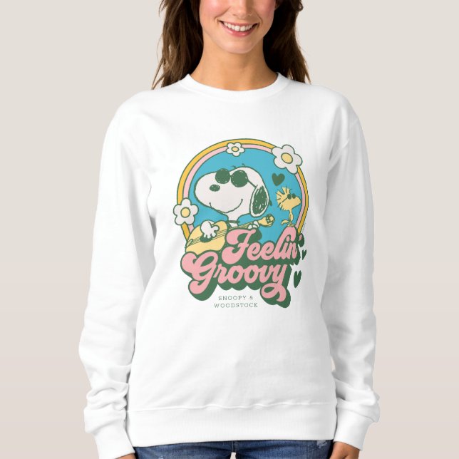 Erdnüsse | Snoopy & Woodstock Feelin'Groovy Sweatshirt (Vorderseite)