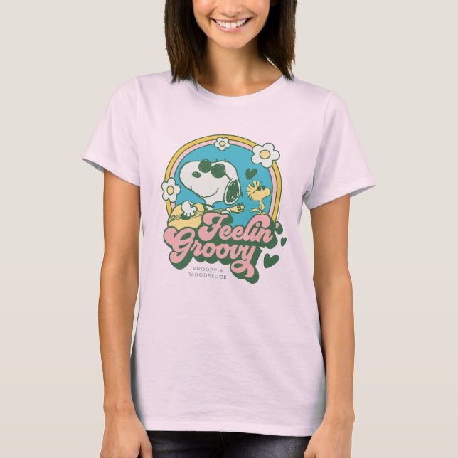 Erdnüsse | Snoopy & Woodstock Feelin'Groovy T-Shirt (Vorderseite)