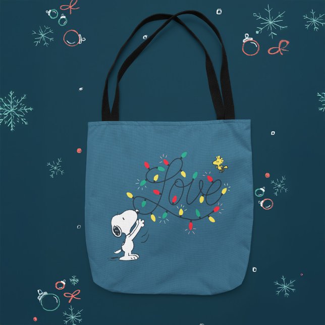Erdnüsse | Snoopy & Woodstock Feriendekoration (Tote bag on holiday background)