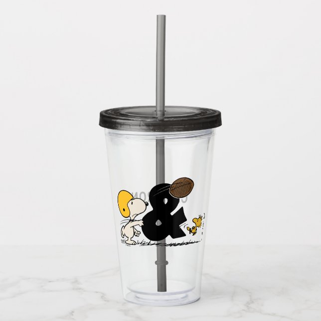Erdnüsse | Snoopy & Woodstock Football Acryltrinkbecher (Vorderseite)