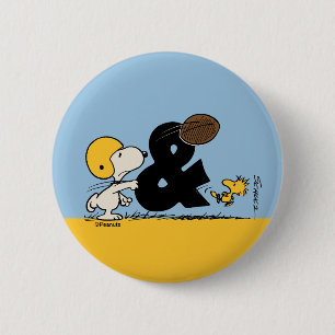 Erdnüsse Snoopy & Woodstock Football Button