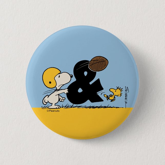 Erdnüsse | Snoopy & Woodstock Football Button (Vorderseite)