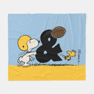 Erdnüsse Snoopy & Woodstock Football Fleecedecke