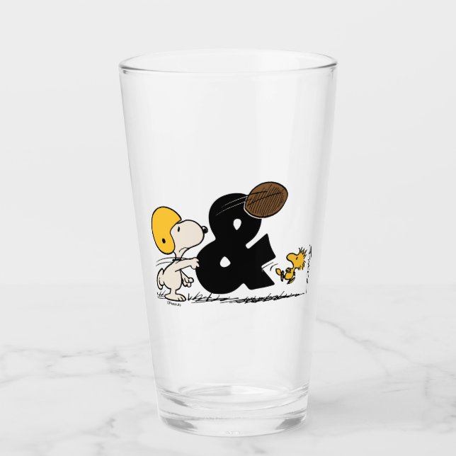 Erdnüsse | Snoopy & Woodstock Football Glas (Vorderseite)
