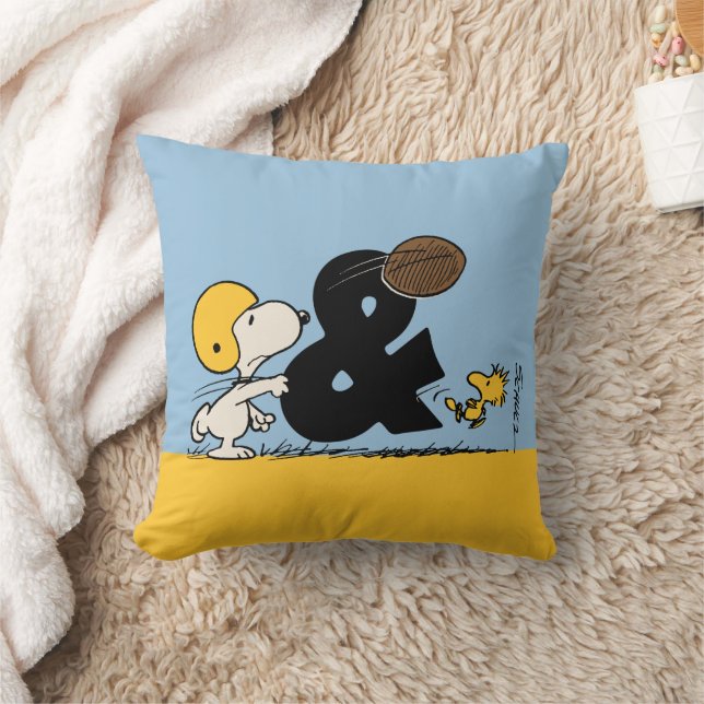 Erdnüsse | Snoopy & Woodstock Football Kissen (Decke)