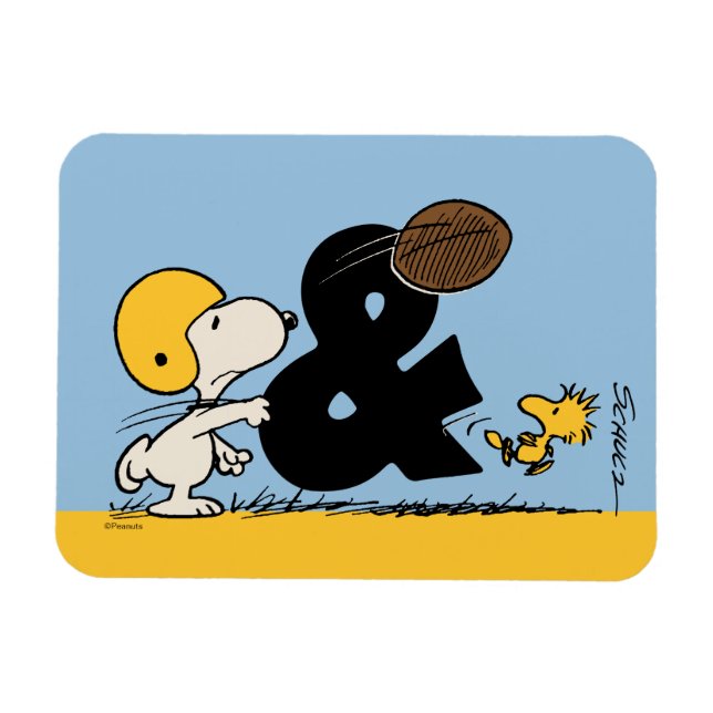 Erdnüsse | Snoopy & Woodstock Football Magnet (Horizontal)