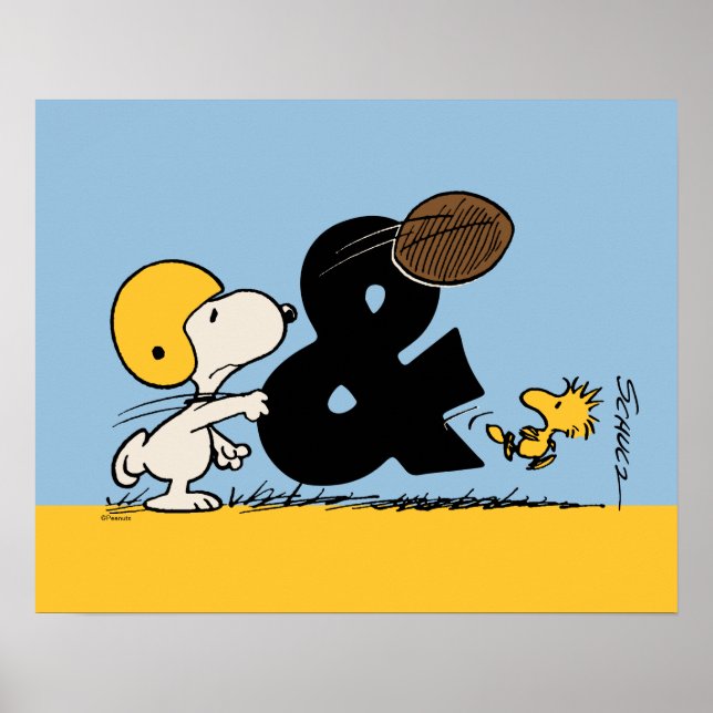 Erdnüsse | Snoopy & Woodstock Football Poster (Vorne)