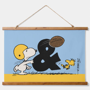 Erdnüsse Snoopy & Woodstock Football Wandteppich Mit Holzrahmen
