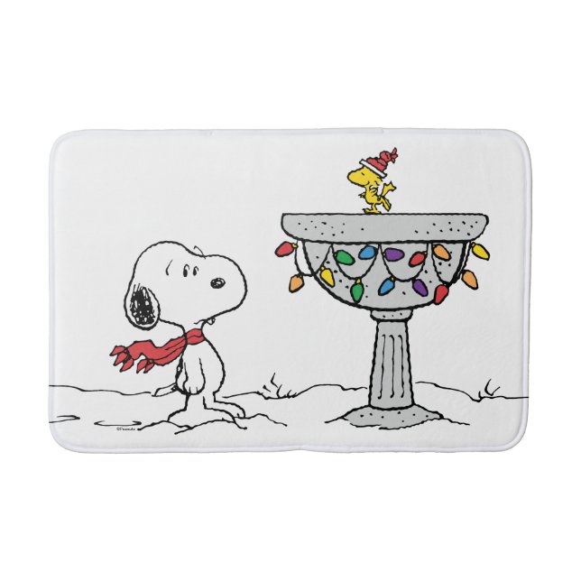 Erdnüsse | Snoopy & Woodstock Gefrorenes Birdbad Badematte (Vorderseite)