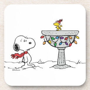 Erdnüsse   Snoopy & Woodstock Gefrorenes Birdbad Getränkeuntersetzer