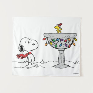 Erdnüsse Snoopy & Woodstock Gefrorenes Birdbad Wandteppich